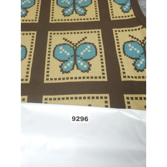 AWAKE NY Sweater Vest Adult Medium Knit Butterfly AOP Unisex Cotton Blend - Picture 10 of 10